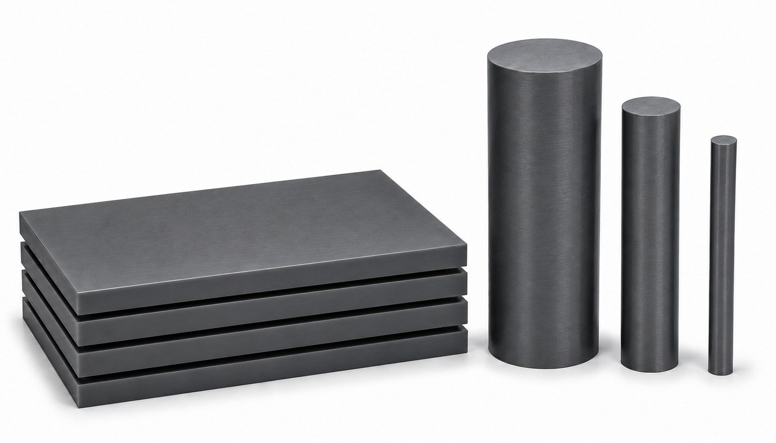 PTFE alloys (graphite-filled) — sheets and rods